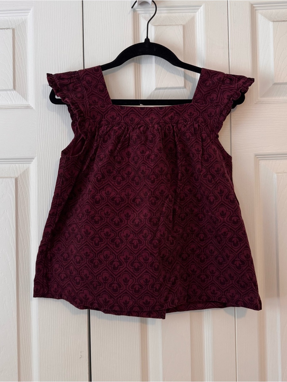Little Marc by Marc Jacobs Girls Burgundy Patterned Cap Sleeve Top